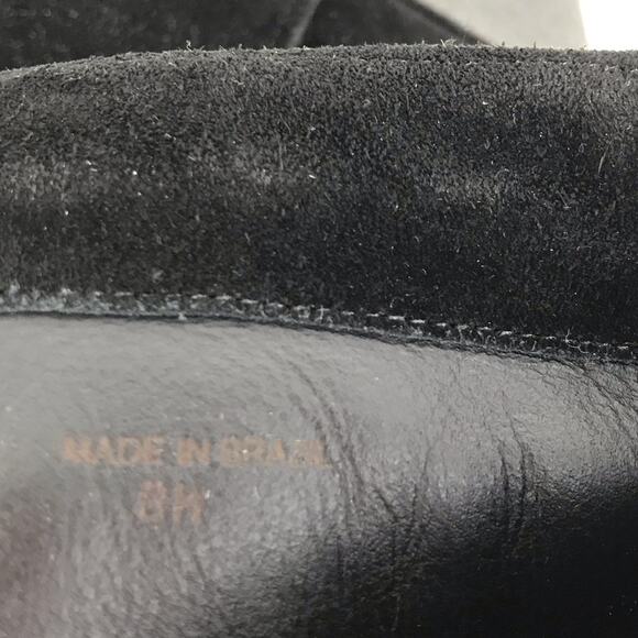 DVF Diane Von Furstenberg Black Suede Leather Knee High Wedge Boots - Picture 9 of 11